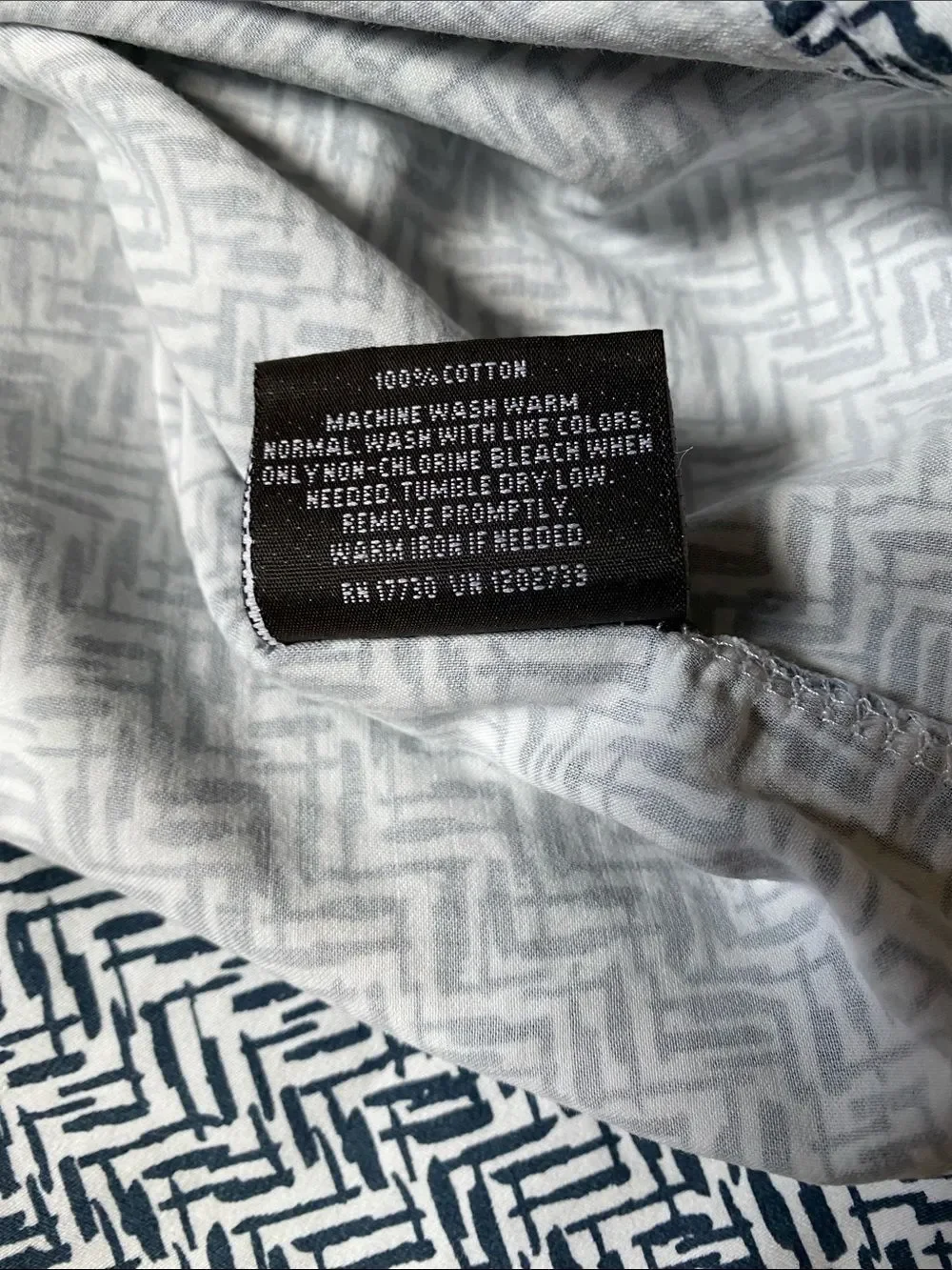 Nate Berkus Blue and White Geometric Cotton Pillowcase Set